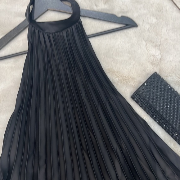 Abercrombie & Fitch Black Trapeze Pleated MinibDress Sz-M T - Picture 15 of 16